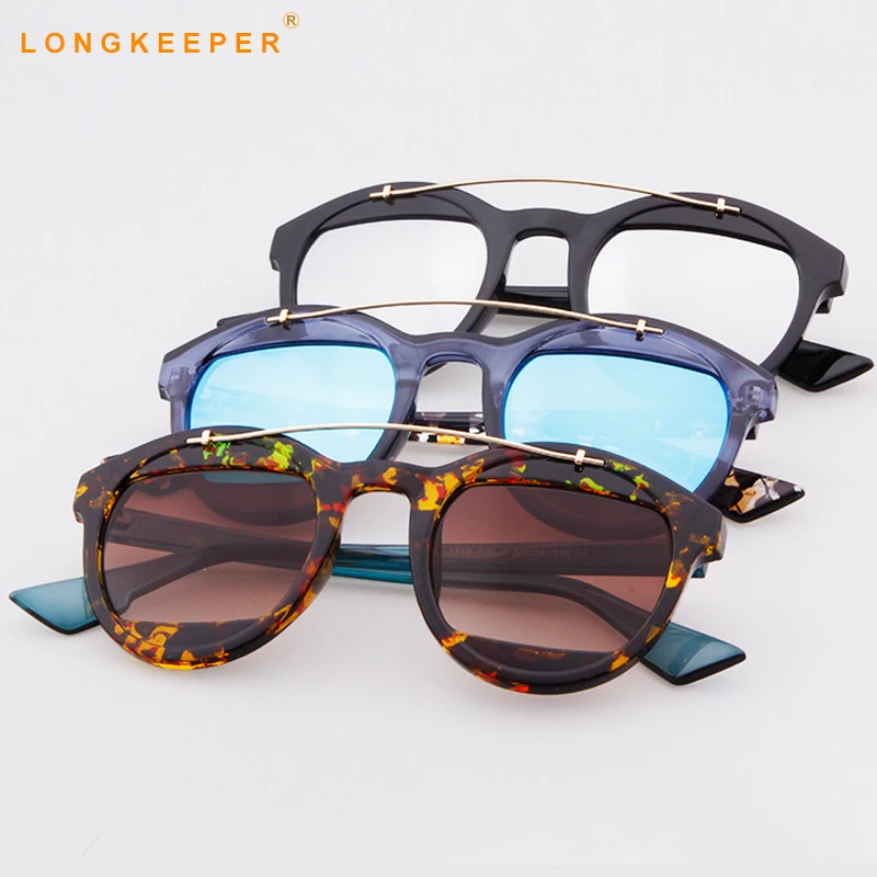 

New Fashion Women Cat Eye Sun Glasses Leopard Frame Spectacles Ladies Mirror Sunglasses Gafas de Sol Feminino Gafas LongKeeper