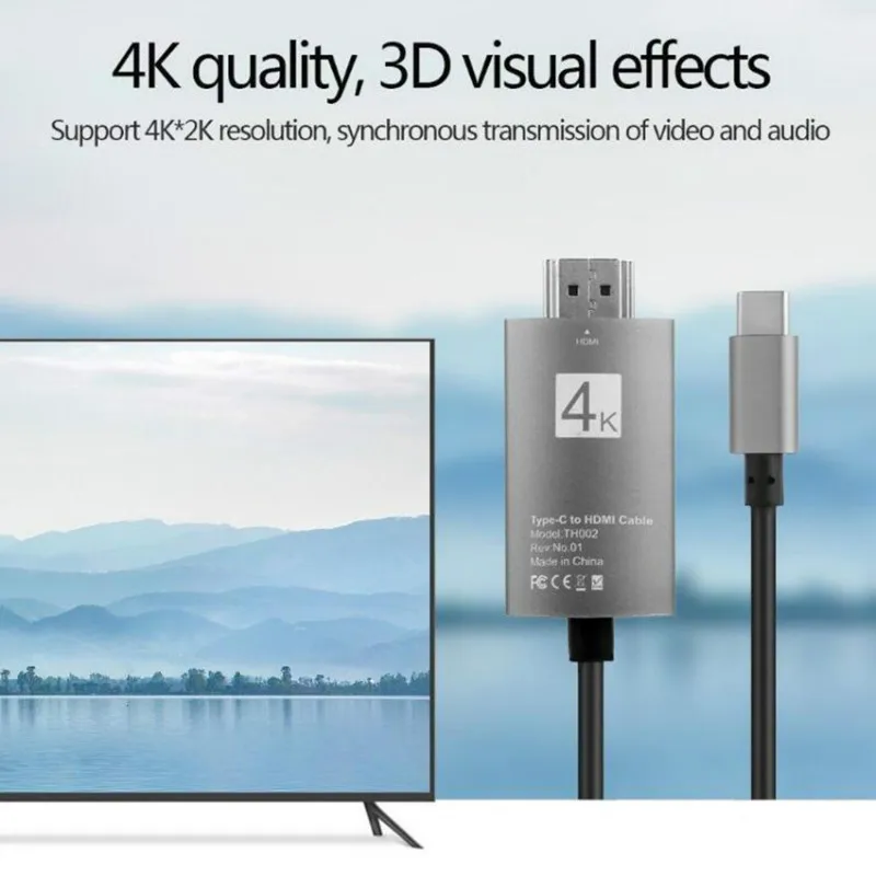 USB-C Тип с разъемами типа C и HDMI 4 K * 2 UHD HDTV адаптер для Samsung Galaxy S8 + macbo G3K5 | Мобильные