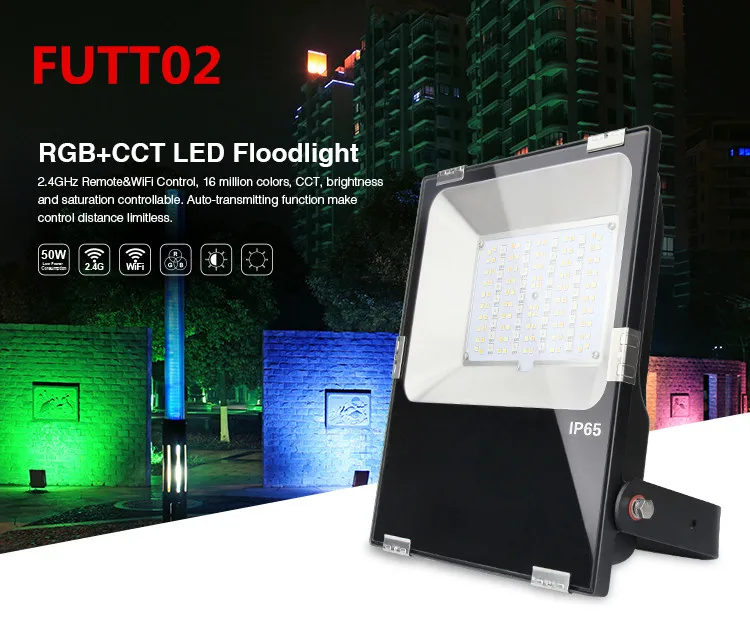 FUTT02 50W Miboxer 10 Вт/20 Вт/30 Вт/50 Вт RGB+ CCT Светодиодный прожектор светильник IP65 Водонепроницаемый AC86-265V открытый светильник ing для сада FUTT02 - Испускаемый цвет: FUTT02 50W