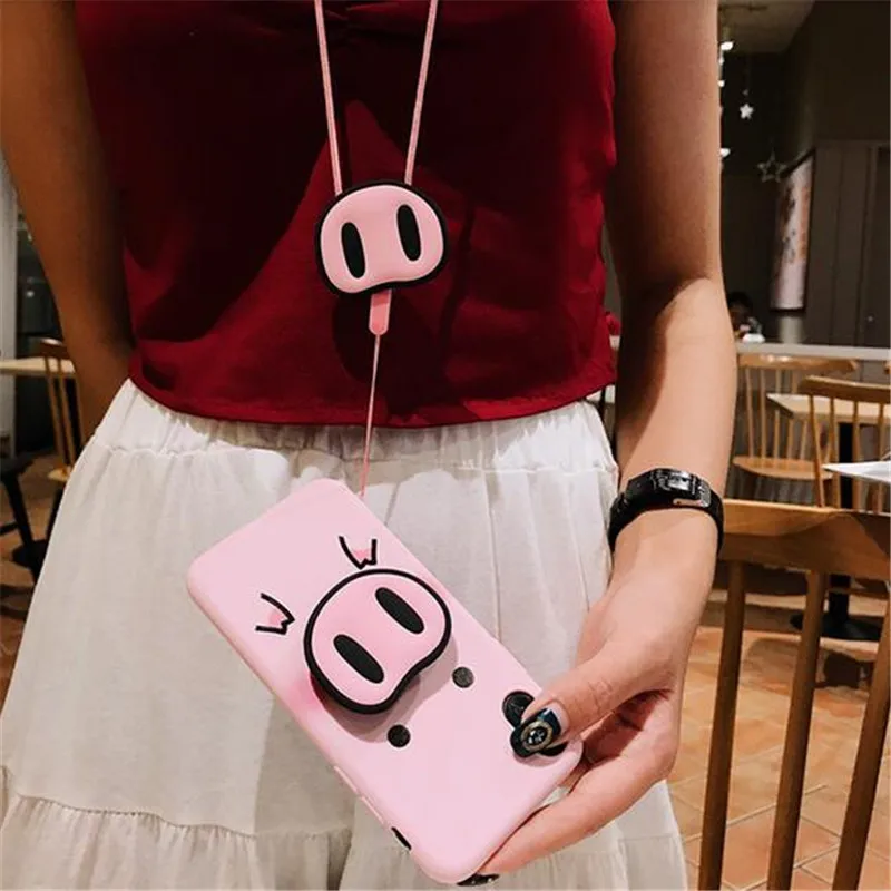 Funny Cartoon Pig Phone Case for Iphone X XS Max XR 7 6s 8 Plus Cover Cute Nose Stand Holder Soft Cases Capa |