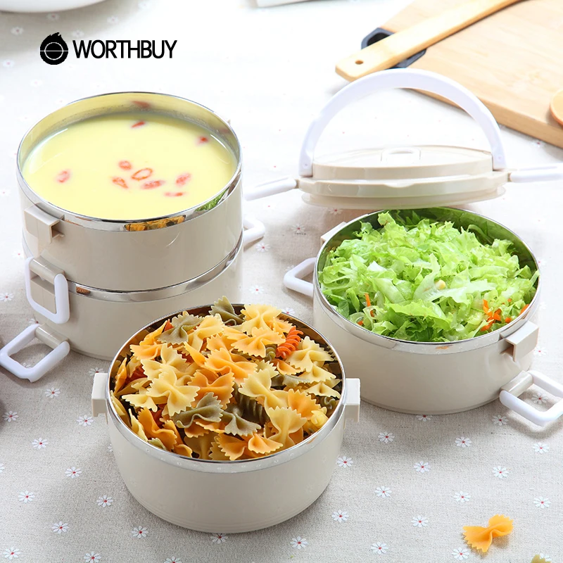 WORTHBUY Ланч бокс из нержавеющей стали для детский пищевой контейнер хранения
