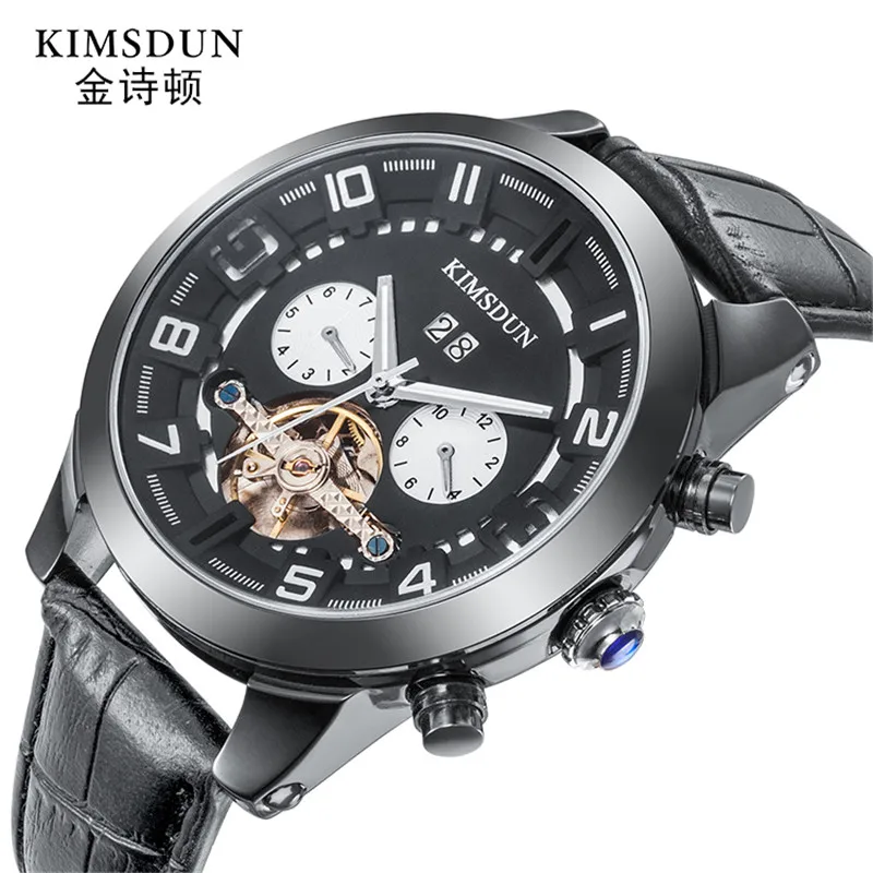 

Tourbillon автоматические механические мужские часы Топ бренд Роскошные военные спортивные часы кожаные мужские часы Relogio Masculin
