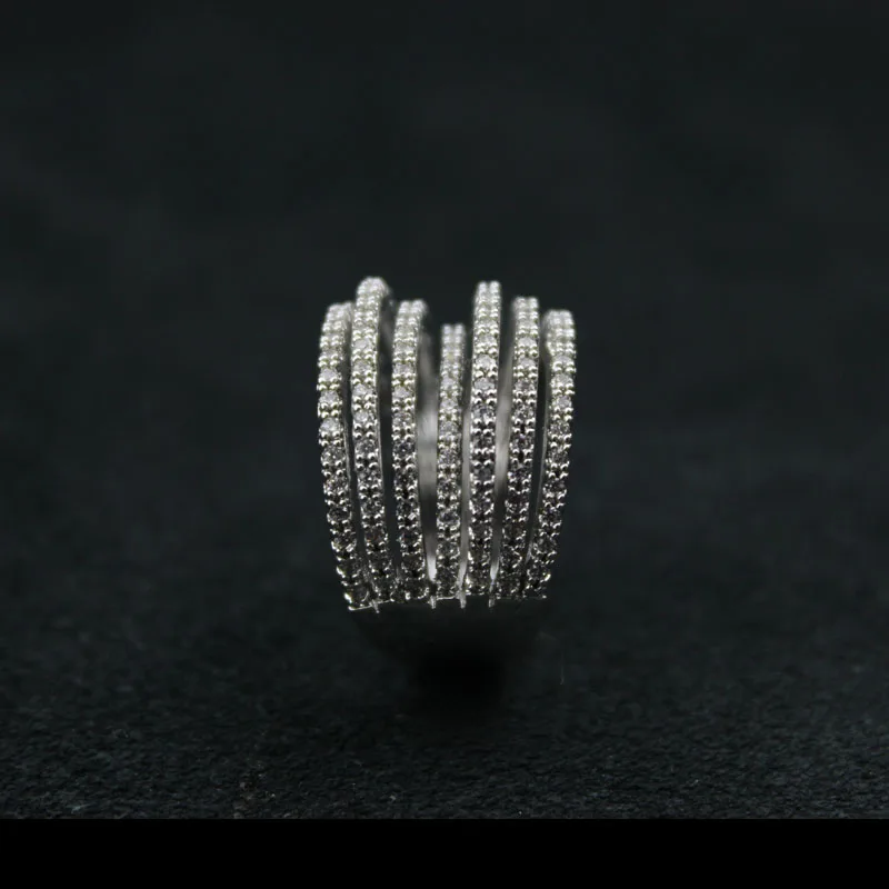 LYCOON выдалбливают роскошная посеребереная зубец Установка bling кубические