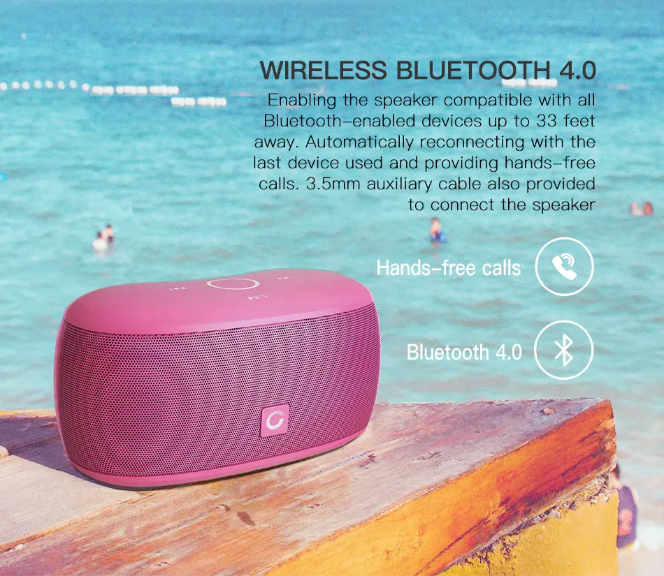DOSS сенсорный динамик Bluetooth портативный беспроводной динамик стерео с басом и встроенным микрофоном Hands free для телефона ноутбука