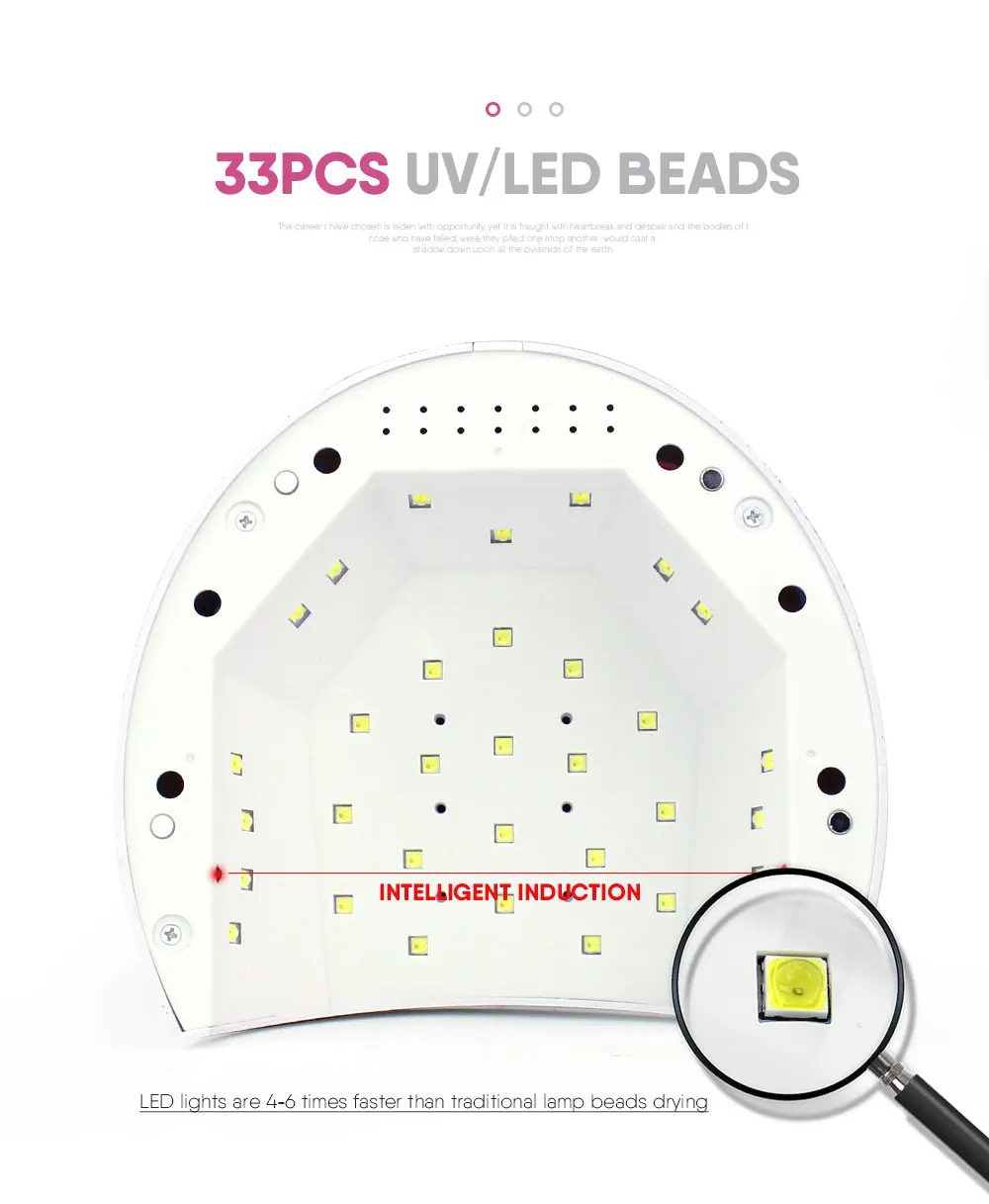Лампа T8 для ногтей Uv Led 65 Вт ультрафиолетовая Лаковая лампа для гель-лака Сушилка для ногтей 33 светодиода оборудование для маникюра и дизайна ногтей