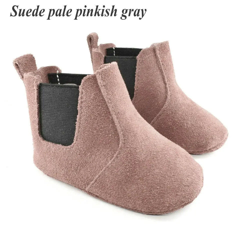 pale pinkish gray Модные детские сапоги для осень/зима детская обувь девочек Теплые детские пинетки детские мокасины; первые шаги мальчиков schoenen - Цвет: pale pinkish gray