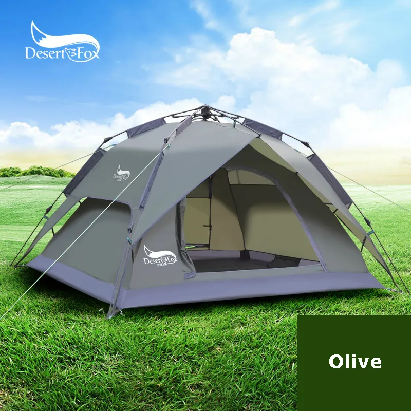 Автоматическая туристическая палатка Desert & Fox, портативная легко устанавливаемая палатка на 3-4 человек, навес от солнца, Для Путешествий, Пох...