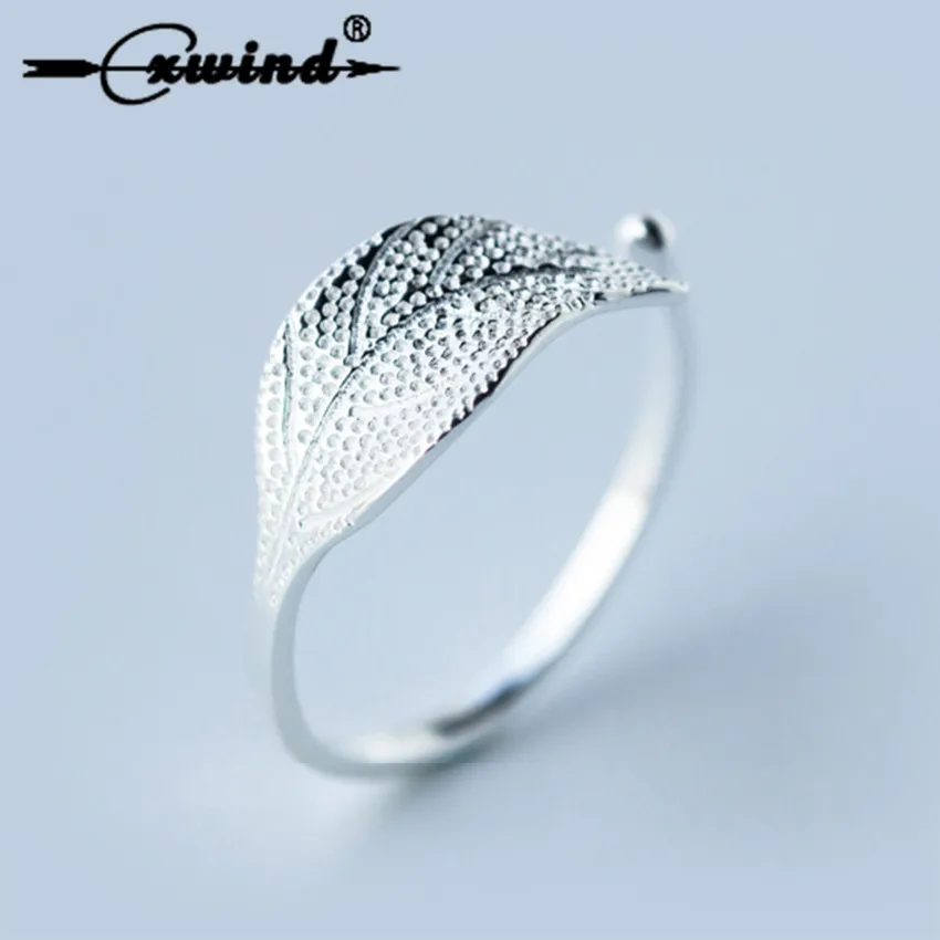 Cxwind модное очаровательное регулируемое кольцо с перьями в форме листа для женщин