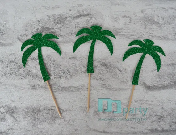 Верхушка для кекса из пальмы тропические Вечерние Декорации дня рождения