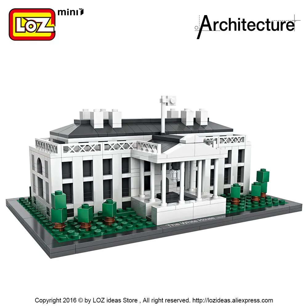 Строительные блоки LoZ архитектура Белый дом модель Развивающие игрушки для детей