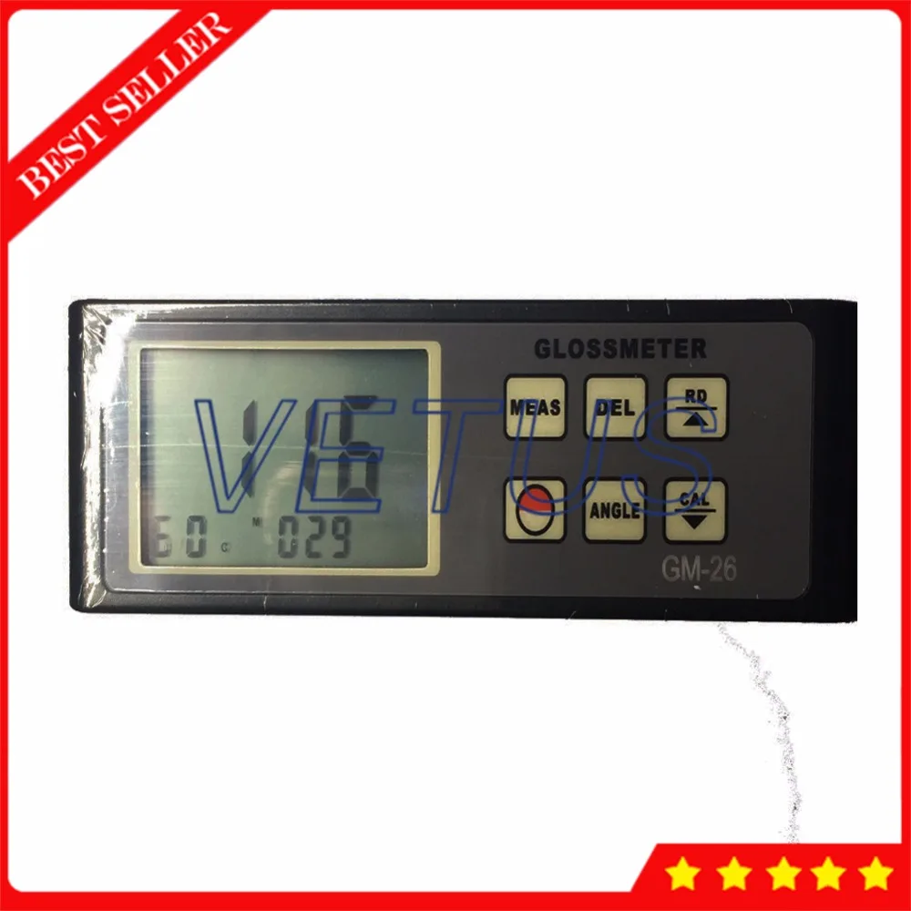 Gm-26 20 60 градусов Портативный Smart glossmeter блескомеру с диапазоном 0.1~ 200gu 4 цифры с подсветкой ЖК-дисплей glarimeter vancometer тестер