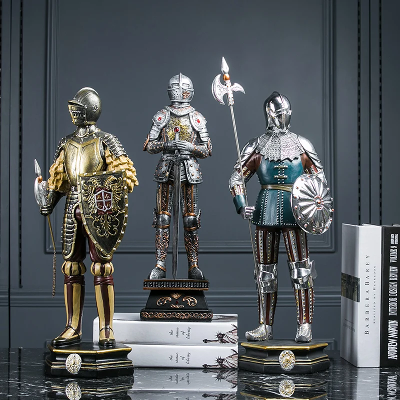 Европейский Спартан самурайский Броня Воин статуя мифологическая фигура