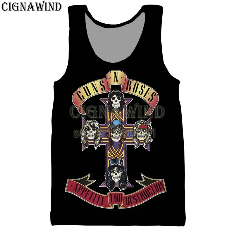 Новинка мужские/женские модные жилеты с 3D принтом guns n roses Стильные топы в стиле