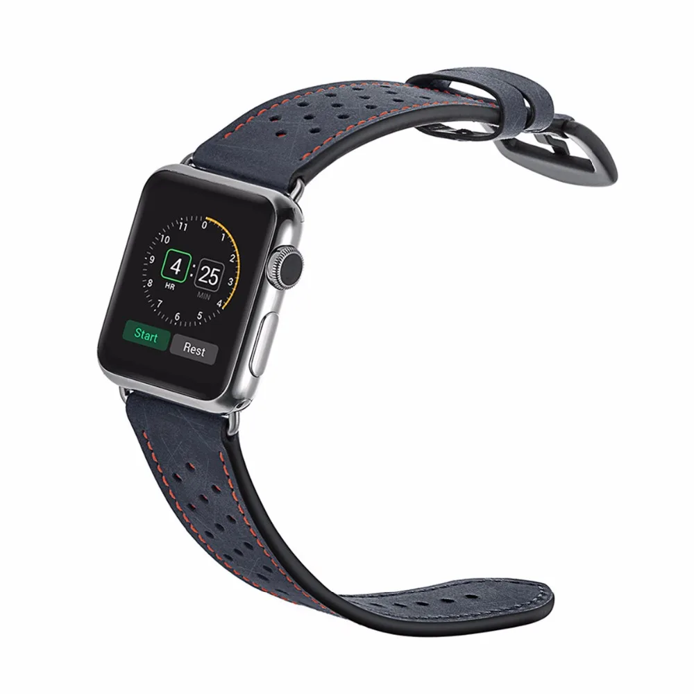 Ремешок из натуральной кожи для Apple watch band 42 мм 38 браслет iwatch correa aplle 44 40 series 4 3 2