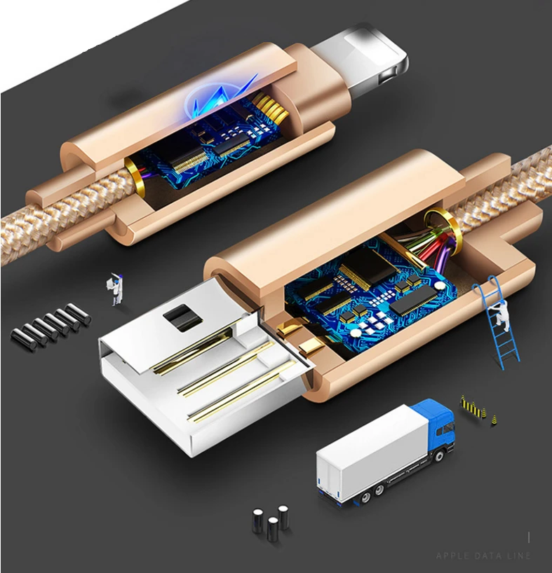 Блестящий зарядных устройств для тонкой медной USB Micro кабель зарядки и передачи