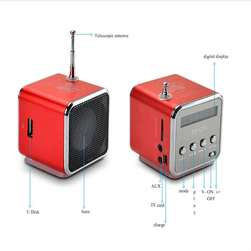 TD V26 Bluetooth беспроводной динамик поддержка TFcard/U диск Портативный мини аудио Тип