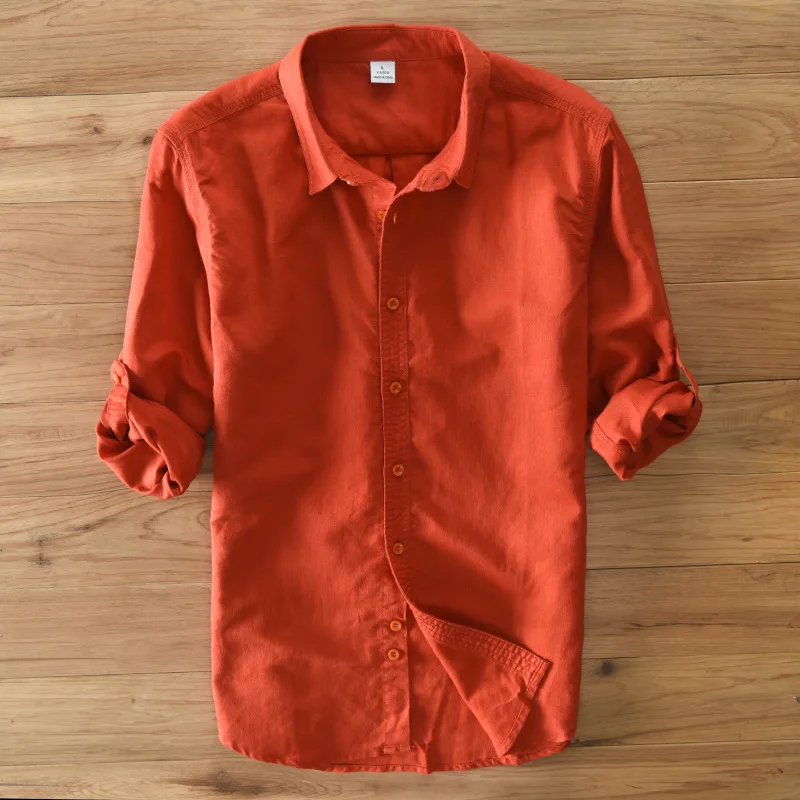Men Linen Long Sleeve Shirts 2019 High Quality men cool | Мужская одежда