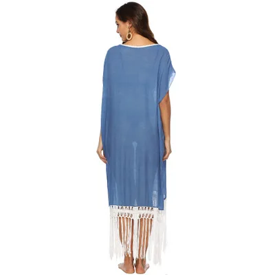 2019 сокрытия Повседневное v образным вырезом короткий рукав с бахромой летнее