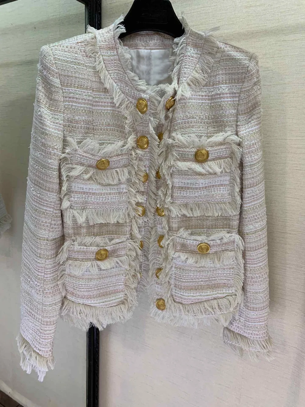 High Quality Spring Fashion Vintage women Tassel design Coat runway woman Jacket