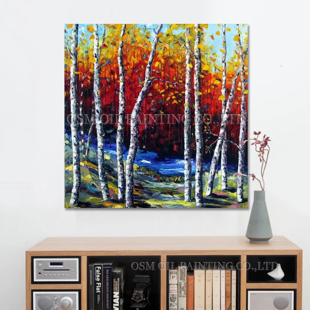 Искусный художник ручная работа высокое качество абстрактная береза пейзаж