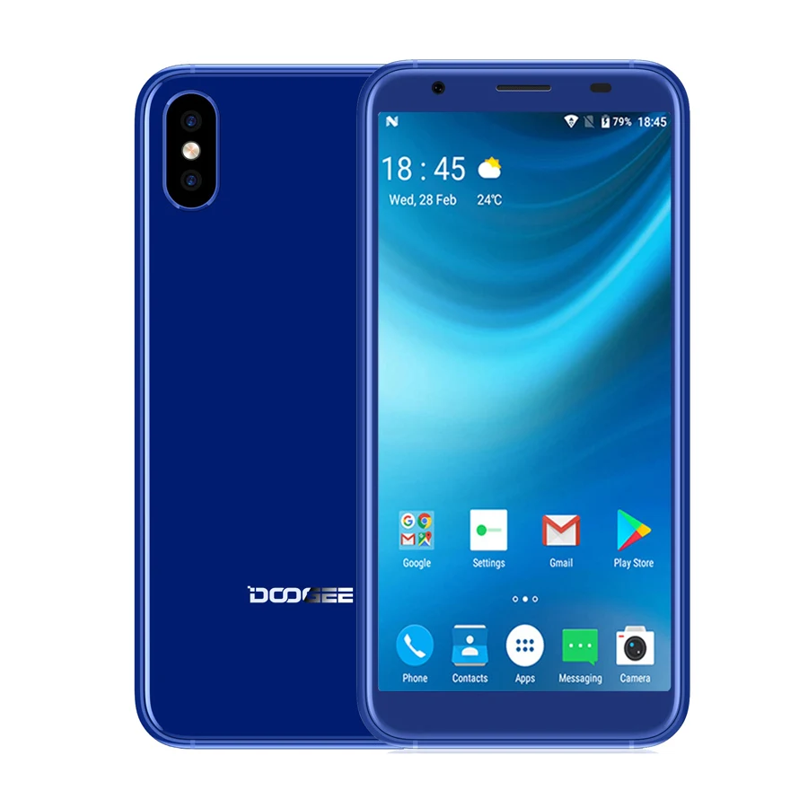 DOOGEE X55 Android 7 0 5 'ཎ:9 мобильный телефон MT6580 1GB ram 16GB rom 2800mAh Fringerprint двойная камера 8MP
