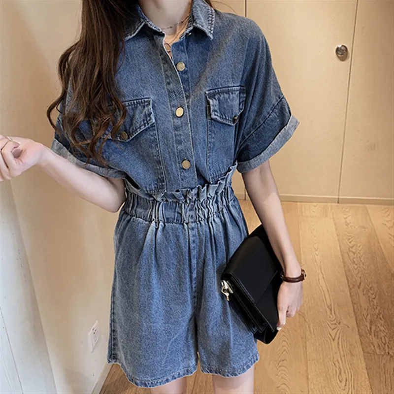 Комплект из 2 предметов женская модная джинсовая рубашка с квадратным воротником