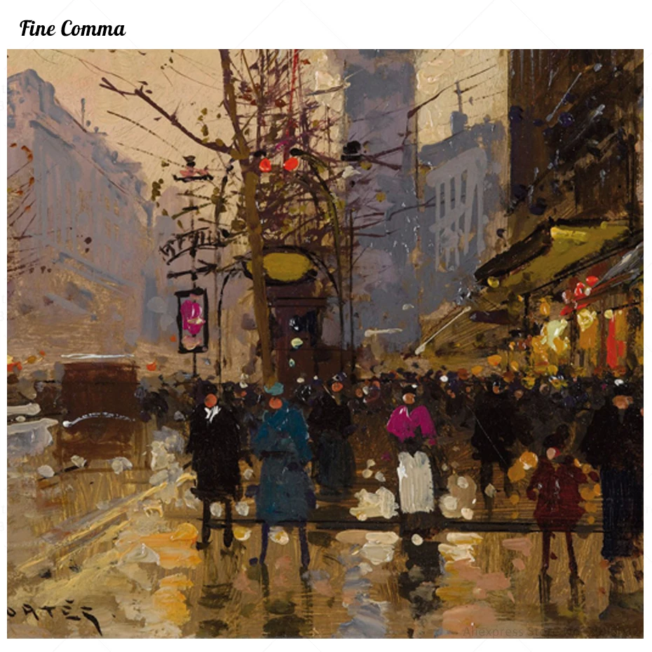 Grand Boulevards от Edouard Leon Cortes ручная роспись Картина маслом Реплика на холсте | Дом и сад