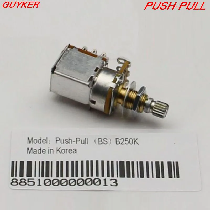 Альфа медный вал PUSH-PULL переключатель для гитары басовые потенциометры регулятор громкости и тона A250K B250K A500K B500K