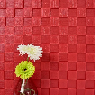 Red DIY самоклеющиеся 3D наклейки на стену, декор для спальни, пенопластовая мозаика, декор для комнаты, обои для стен, декор для гостиной, обои для детской комнаты - Цвет: Red