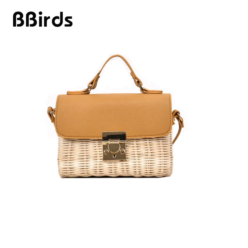 BBirds лето новый маленький соломенный плетеные сумочки контрастный цвет