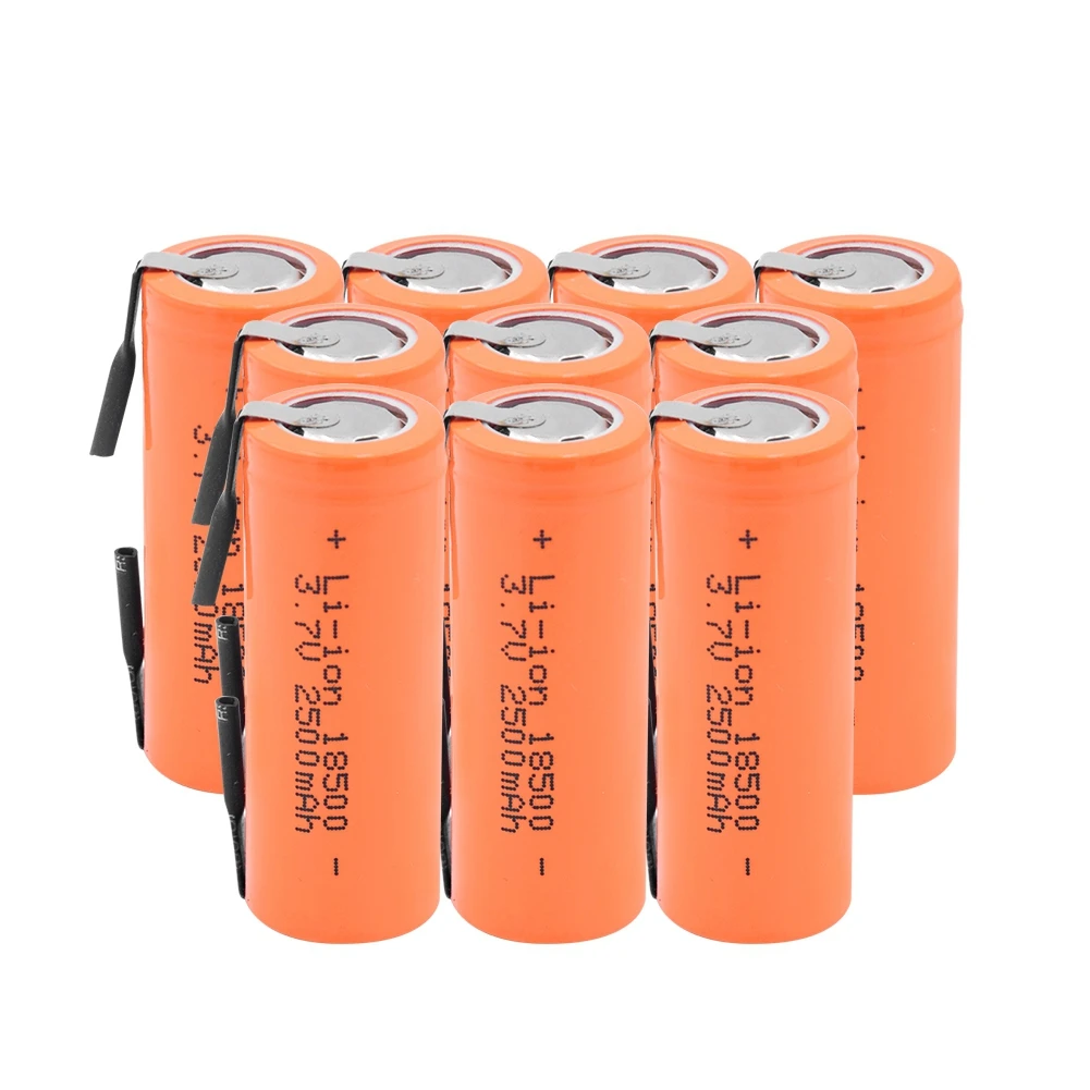 Перезаряжаемая 18500 литиевая батарея 3,7 V 2500mAh батареи электронная сигарета с высоким током разряда+ DIY nicke