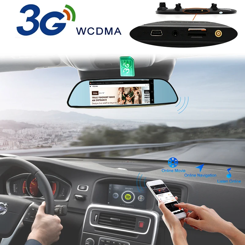 Автомобильный видеорегистратор ANSTAR 3G/Wifi Android камера с двумя объективами FHD 1080P
