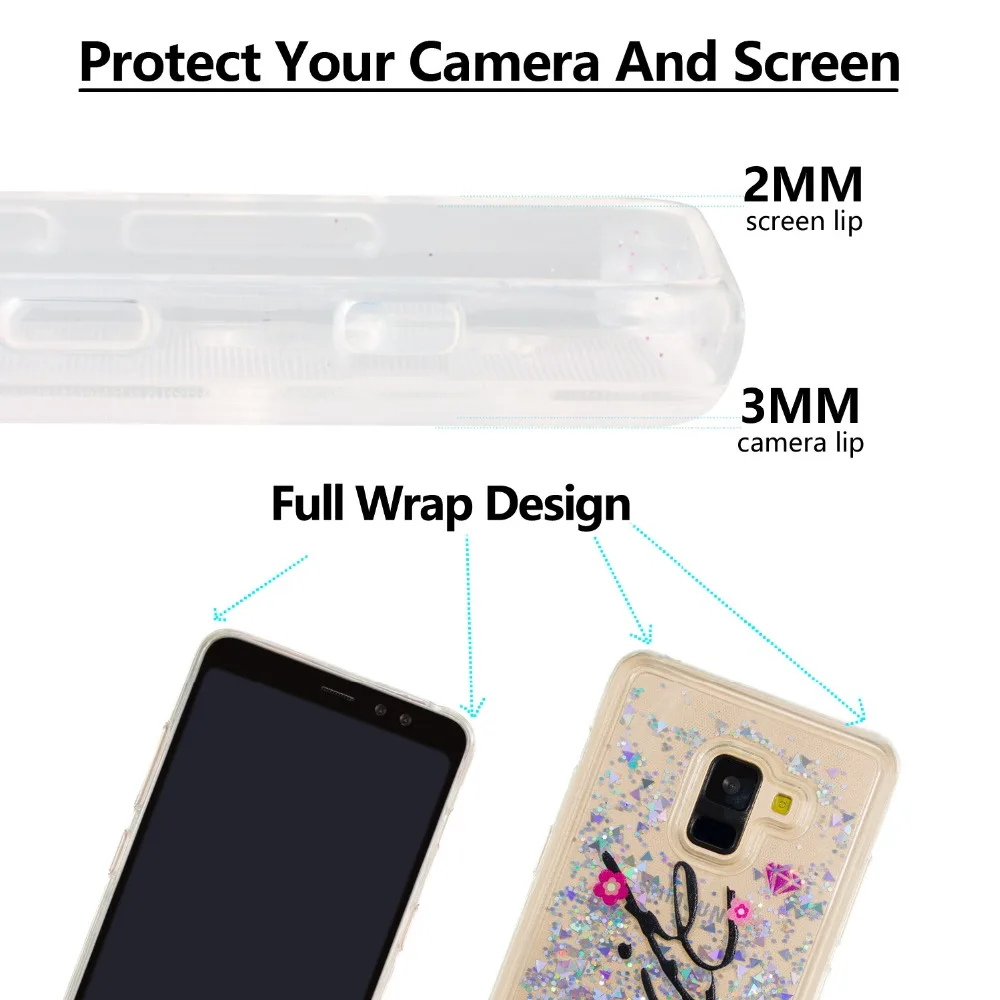 Блеск песок Плывун Динамические Liquid силиконовый чехол для samsung Galaxy A8 плюс J2 Pro 2018 A3