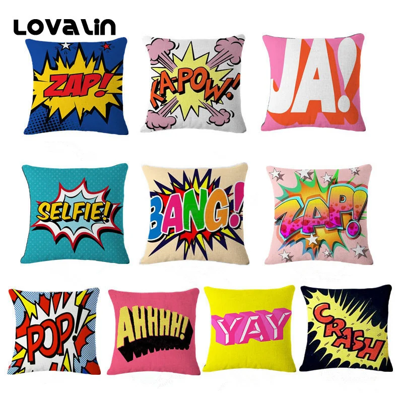 Lovalin cartoon cushion case anime seat chair throw cover car home sofa cojines decorative pop art pillows | Дом и сад