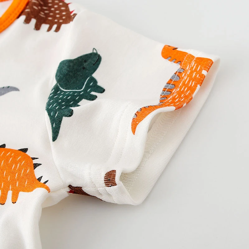 Cartoon Dinosaur Design Baby Rompers Newborn Clothing Cotton Short Sleeve Jumpsuits Boys Girls Outerwear Costume |
