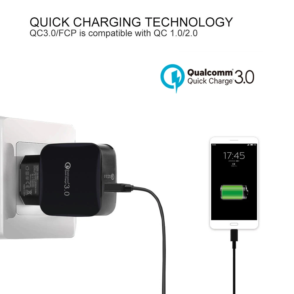 CRDC Usb телефон Зарядное устройство Quick Charge 3 0 Smart Travel быстро ЕС США адаптер для IPhone X 8