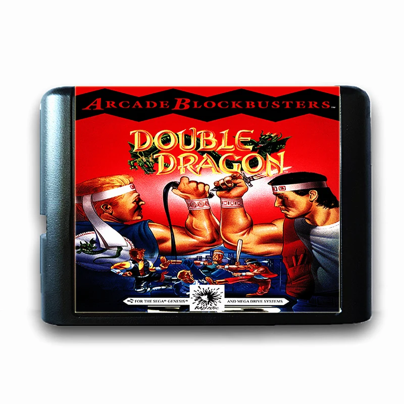 Аркадные блокбастеры Double Dragon для 16 битной игровой карты Sega MD Mega Drive видеоигровой