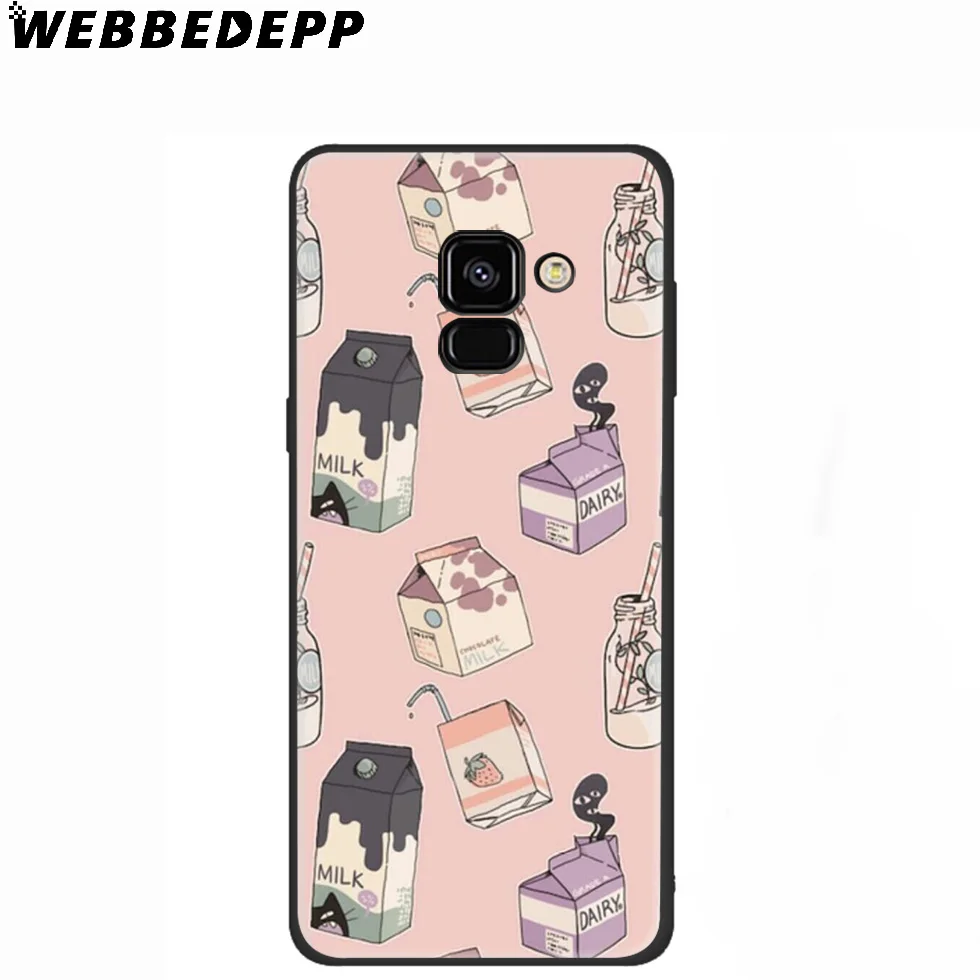 Милый розовый Силиконовый чехол WEBBEDEPP Milk для Samsung Galaxy A3 A5 A6 A7 A8 A9 A10 A20 A30 A40 A50 A70 M10 M20
