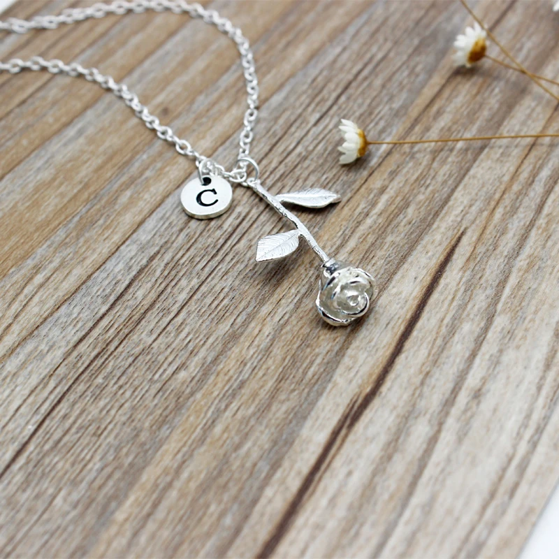 N Z письмо персонализированные Имя Ювелирные изделия Роза c выгравированными