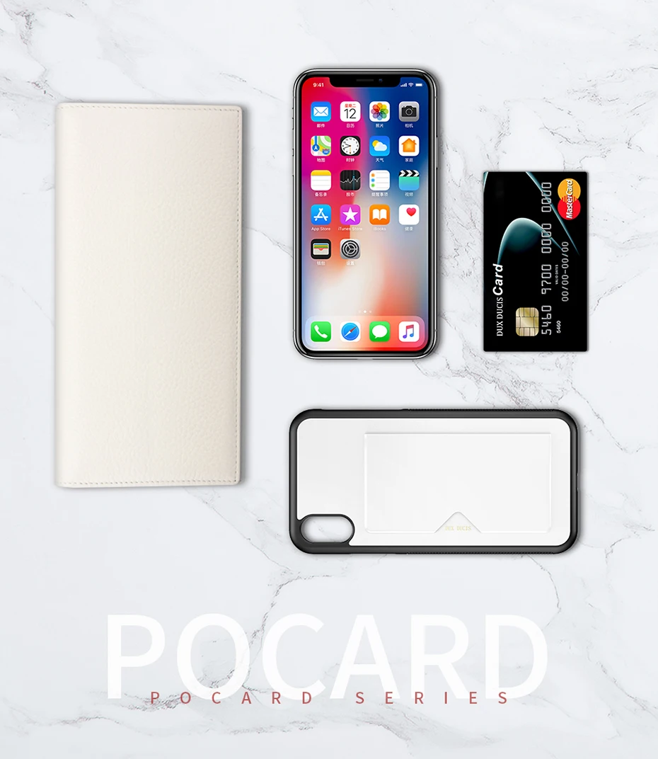 DUX DUCIS для iPhone XS Max чехол для iPhone XsMax Роскошный чехол из искусственной кожи со слотом для карт для iPhone XS Max X S Xr ударопрочный кошелек