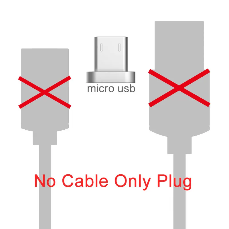 GARAS usb type C/Micro USB/для iphone Магнитный кабель USB-C/type-C быстрое зарядное устройство магнитный кабель для iphone/ipad кабель для мобильного телефона - Цвет: no cable micro plug