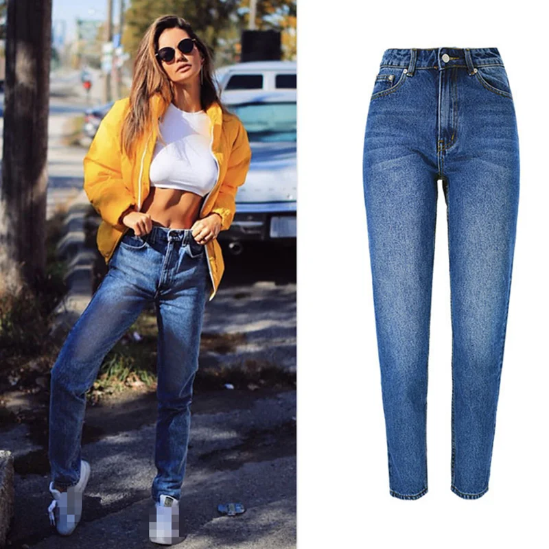 Джинсы LOGAMI женские повседневные Прямые джинсы с высокой талией джинсовые