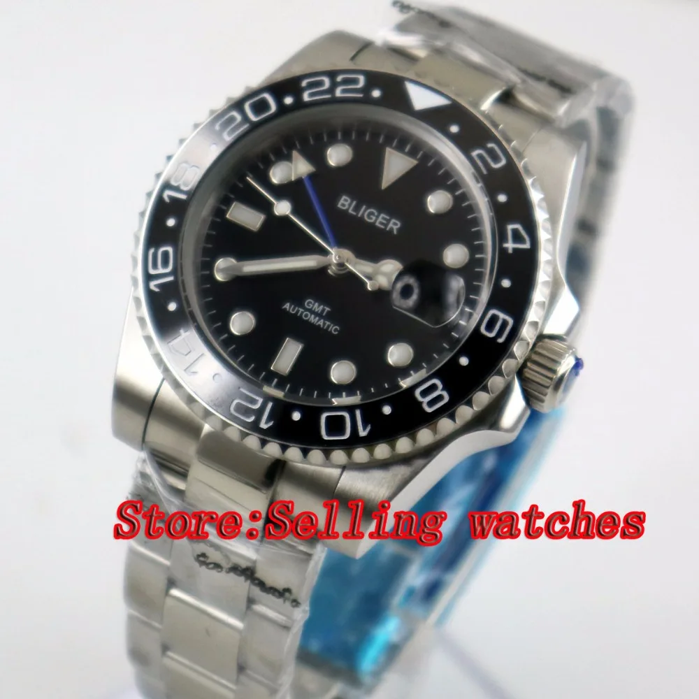 Мужские механические часы с черным циферблатом 40 мм|watch men mechanical|watch mechanicalwatch mechanical