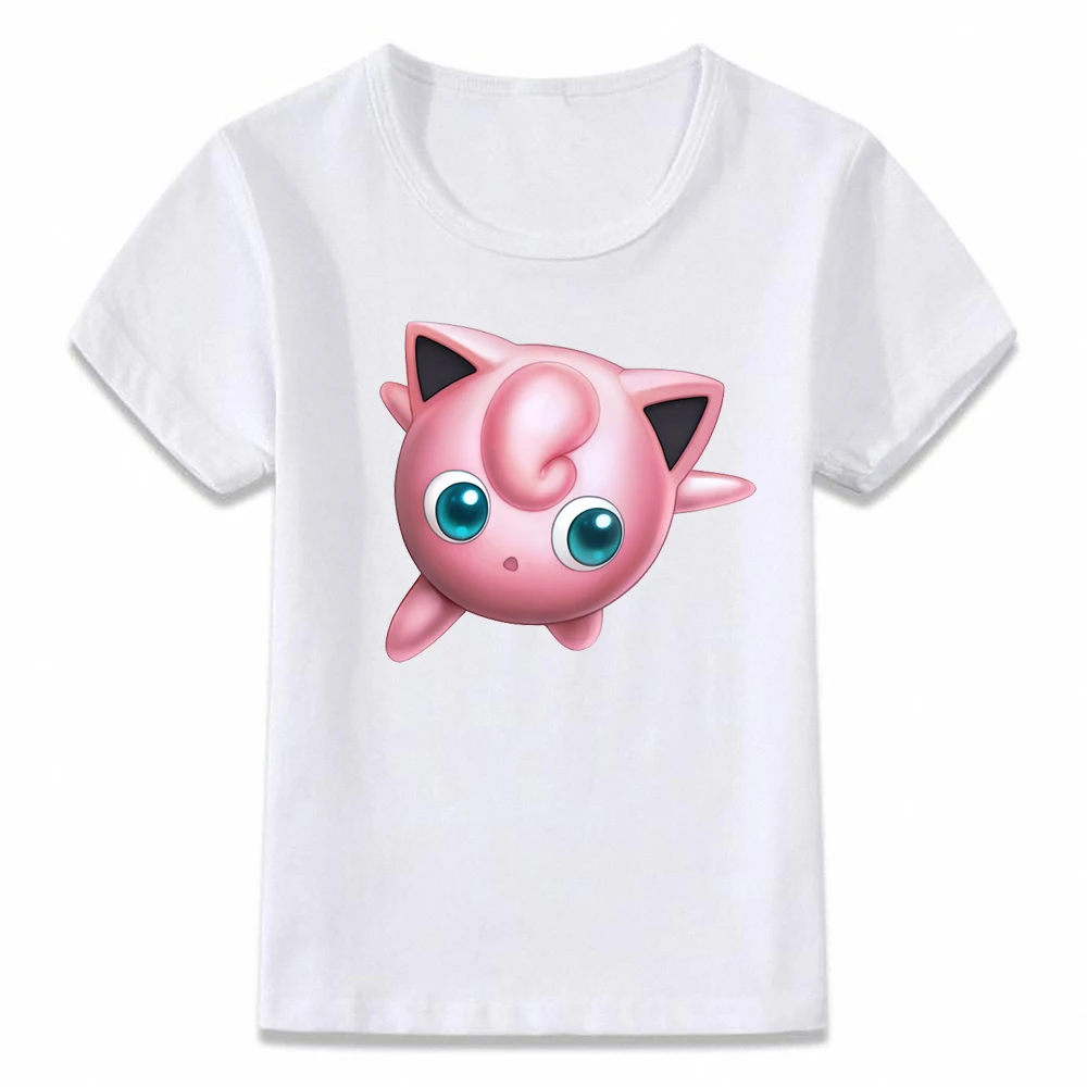 3T008U Детская одежда с героями мультфильма Angry буфами на рукавах Jigglypuff футболка для мальчиков и девочек ясельного и дошкольного возраста рубашки с коротким рукавом - Цвет: 3T008U