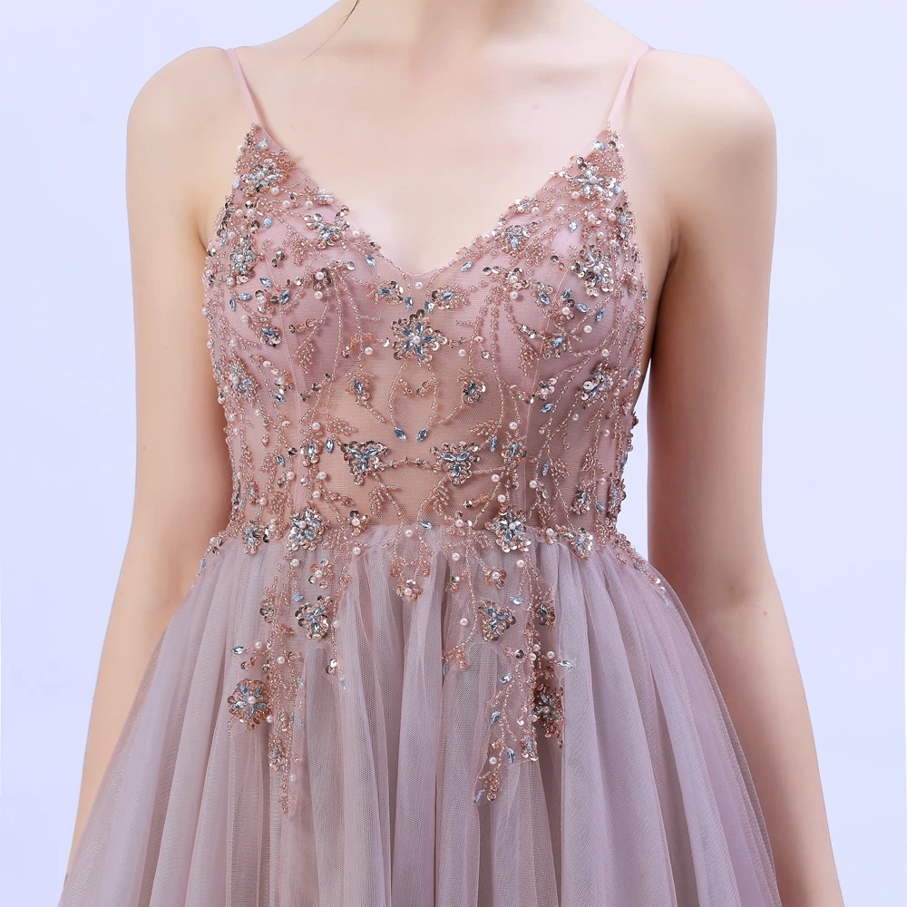 SSYFashion, Новые Вечерние платья для особых случаев, Роскошные, с блестками, с v-образным вырезом, сексуальные, с открытой спиной, вечерние платья для выпускного вечера, Vestidos De Noche