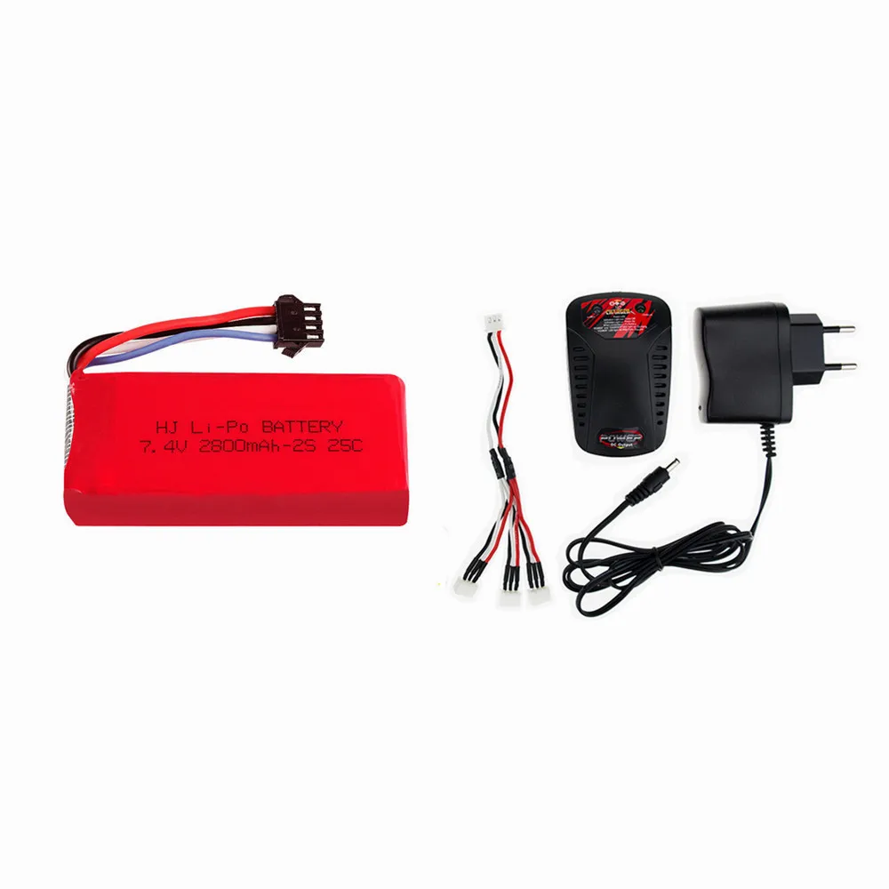 1 2 3 шт. 7 4 в 2800 мАч 25C Lipo батарея SM 4P вилка с зарядным устройством для Udi UDI902 UDI002 Huanqi