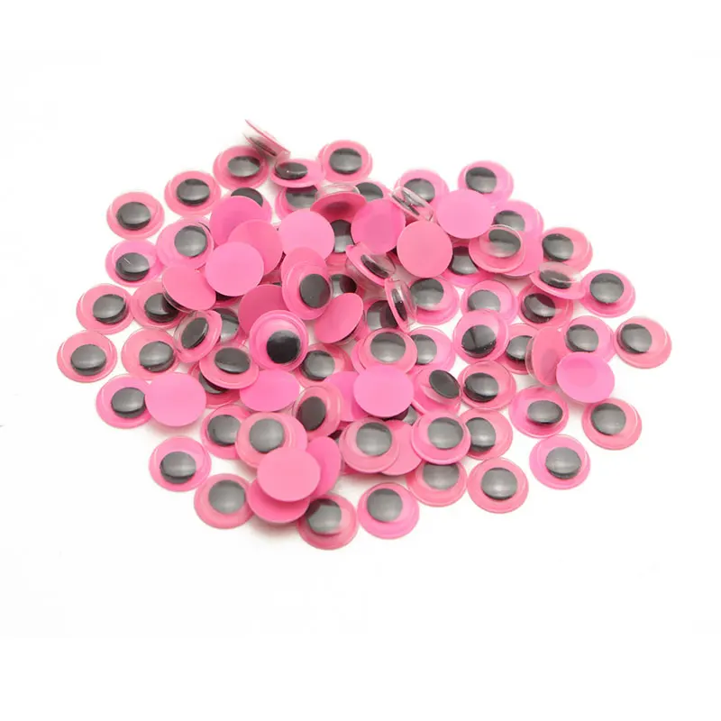 Pink 200 шт./лот 10 мм красочная игрушка одежды куклы хорошего качества Запчасти Пластик волнистые шатается игрушечные глаза для поделок, скрапбукинга аксессуары LX862 - Цвет: Pink