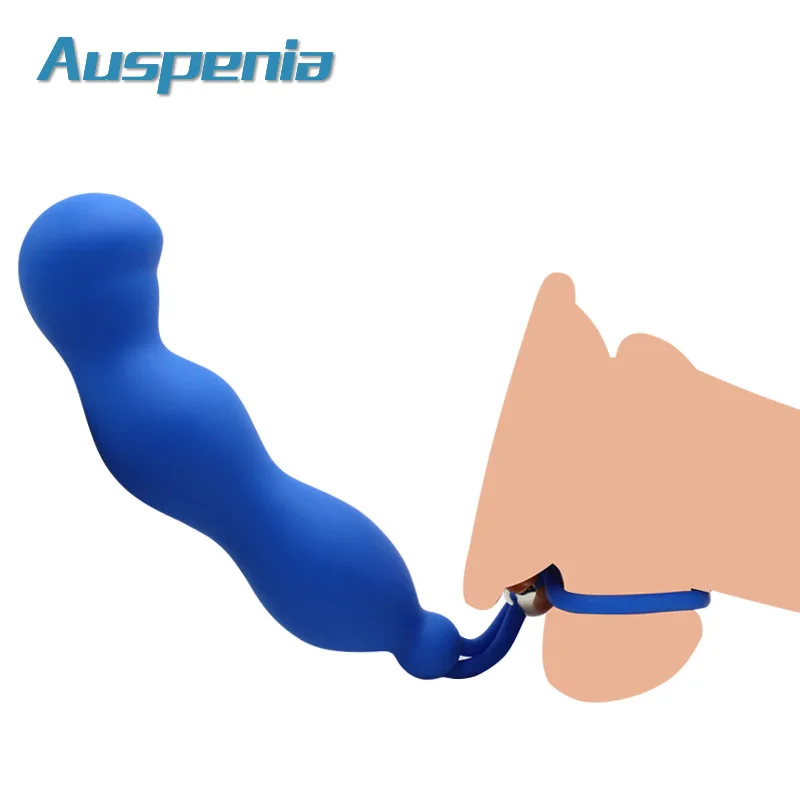 Силиконовый мужской массажер простаты с регулируемое кольцо на Пенис взрослые