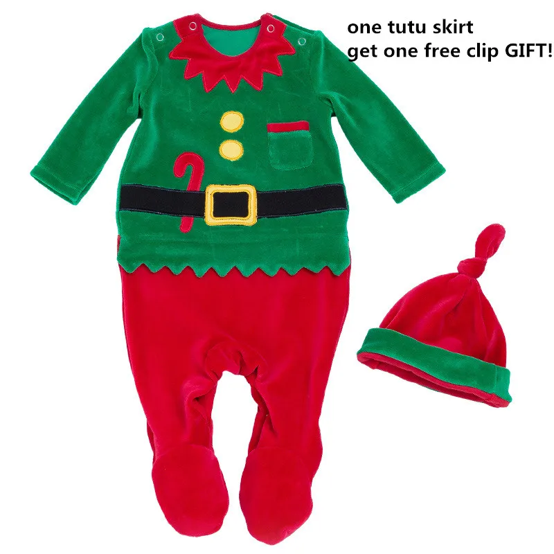 

Infant Baby Christmas long sleeve thick velvet Romper Kids climbing clothes boys and girls long Jumpsuit with hat RM19043
