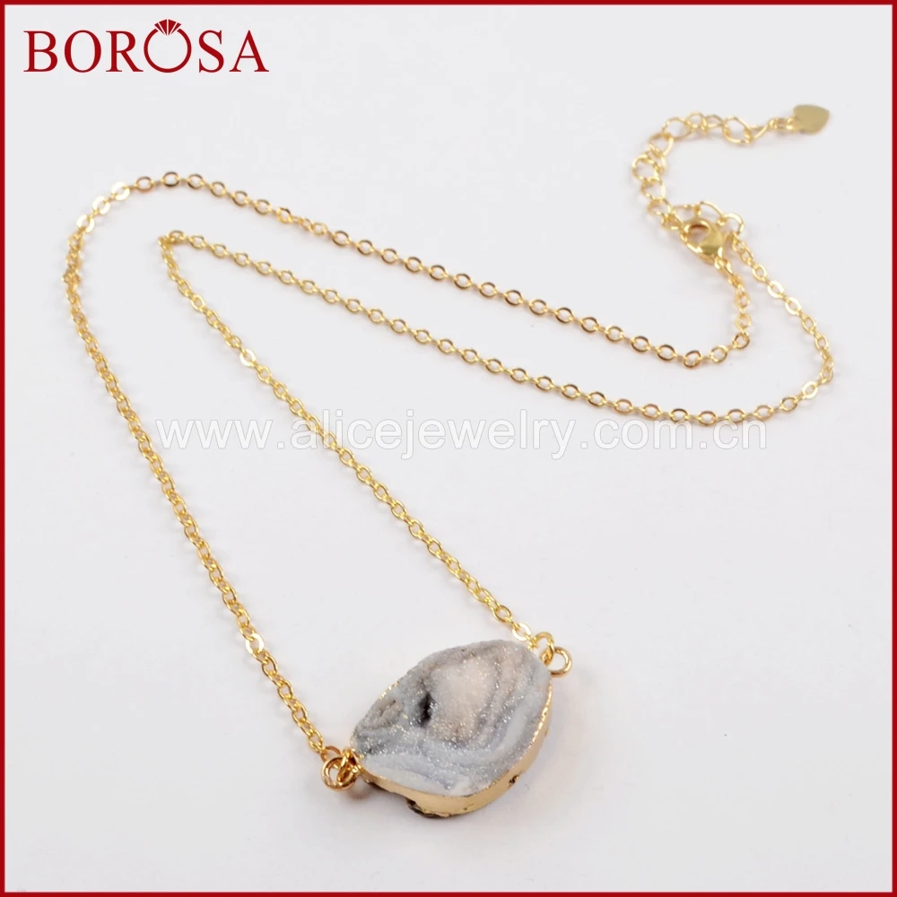 BOROSA 5/10 шт. 16 дюймов манго Радуга Титан галактика Druzy кварцевый кулон ожерелье